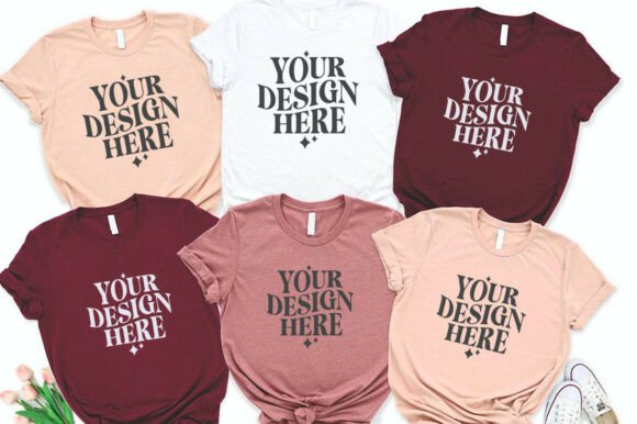 Bella Canvas 3001 Family Groups Mockup for Graphics & Product Mockups