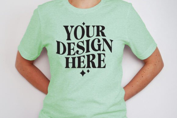 Bella Canvas 3001 Heather Prism M Mockup for Graphics