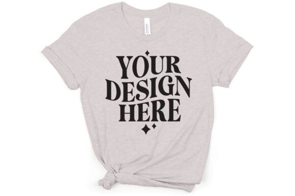 Bella Canvas 3001 Mockup Heather Grey Graphics & Product Mockups