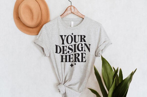 Bella Canvas 3001Athletic Heather Mockup Graphics & Product Mockups