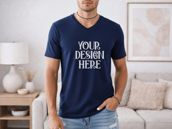 Bella Canvas 3005 Mens V-neck Mockup 8 for Graphics