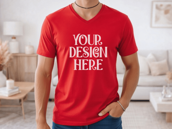 Bella Canvas 3005 Mens V-neck Mockup 9: Essential Graphics for Product Mockups