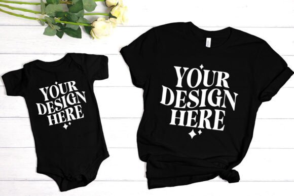 Bella Canvas Mommy and Me Black Mockup Review