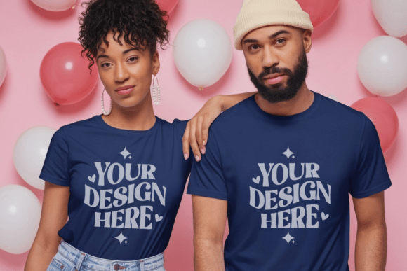 Bella Canvas Valentine Couple Mockup 8 for Graphics