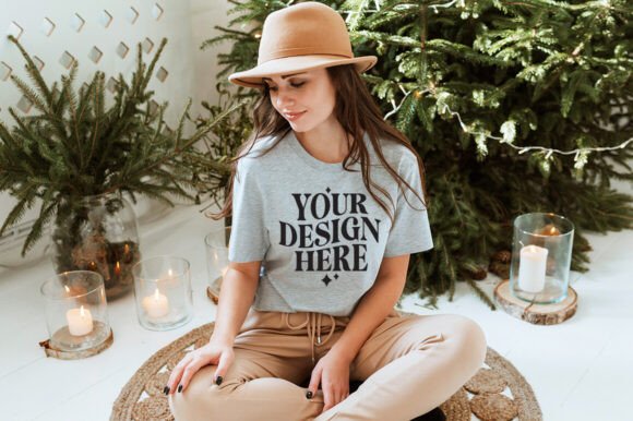 Christmas Bella Canvas 3001 Mockup 18 - A Graphic Design Asset for Handmade Creators