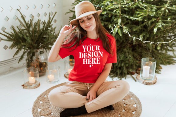 Christmas Bella Canvas 3001 Mockup 24 - A Graphic Design Asset for Handmade Creators