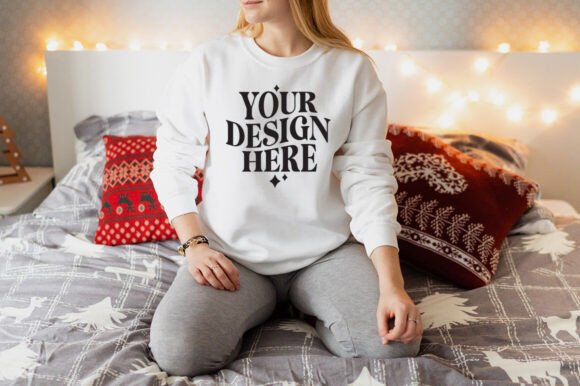 Christmas Gildan 18000 Mockup 37 - A Festive Graphic Design Asset