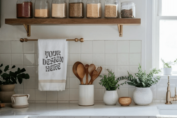 Christmas Kitchen Towel Mockup 14: Essential Graphics for Product Mockups