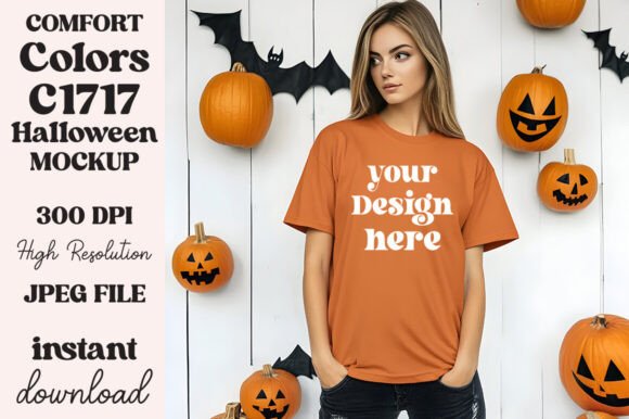 Comfort Colors 1717 Halloween Mockup 141 for Graphics