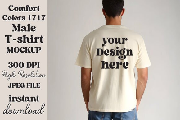 Comfort Colors 1717 Ivory Men Mockup 48 for Graphics