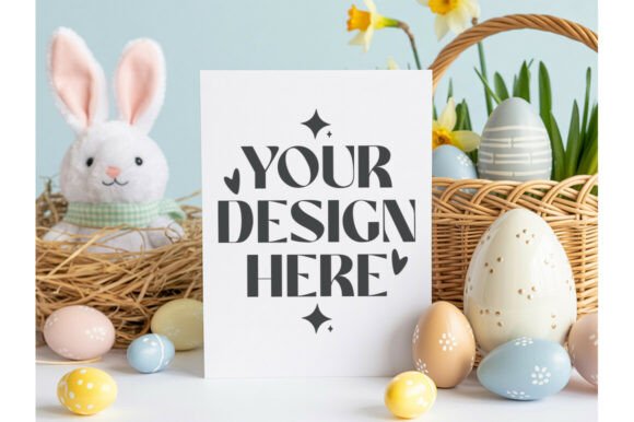 Easter Invitation Mockup, Invite Card for Graphics & Product Mockups