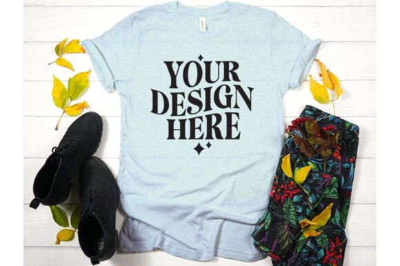 Fall Bella Canvas 3001 Mockup 12 for Product Mockups and Graphics
