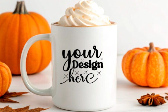 Fall Mug Mockup, White Mug Mockup for Graphics and Product Mockups
