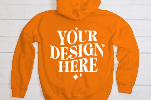 Gildan 18500 Orange Mockup for Graphics and Product Mockups