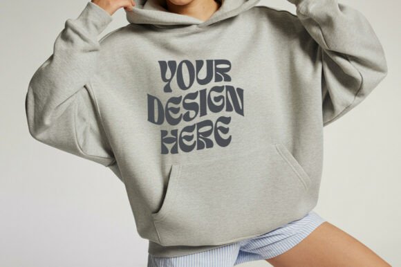 Gildan 18500 Sports Grey Hoodie Mockup for Graphics and Product Mockups