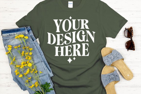 Gildan 64000 Mockup Olive: A Review for Graphics and Product Mockups