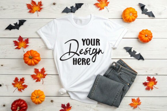 Halloween T- Shirt Mockup: Premium Graphics for Product Mockups