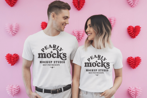 Valentine s Day Couple Shirt Mockup 5 for Graphics and Product Mockups
