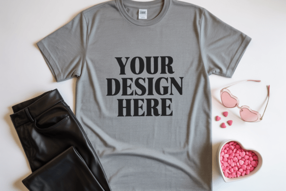 Valentine s Day Flat Lay Shirt Mockup 20 for Graphics